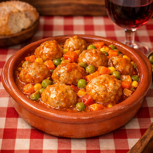 Albondigas a la jardinera en Mambo