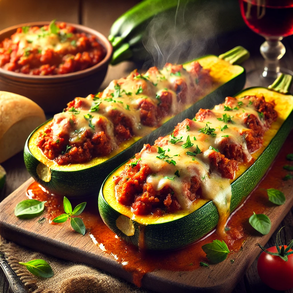 Calabacines rellenos de boloñesa en Mambo