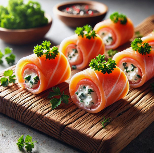 Rollitos de salmón ahumado en Mambo