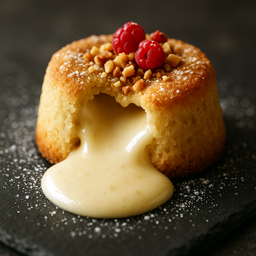 Coulant de chocolate blanco en Mambo