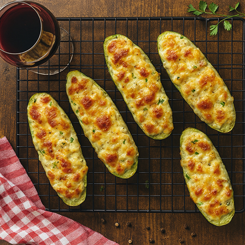 Paninis de calabacín rellenos de jamón y queso en Mambo